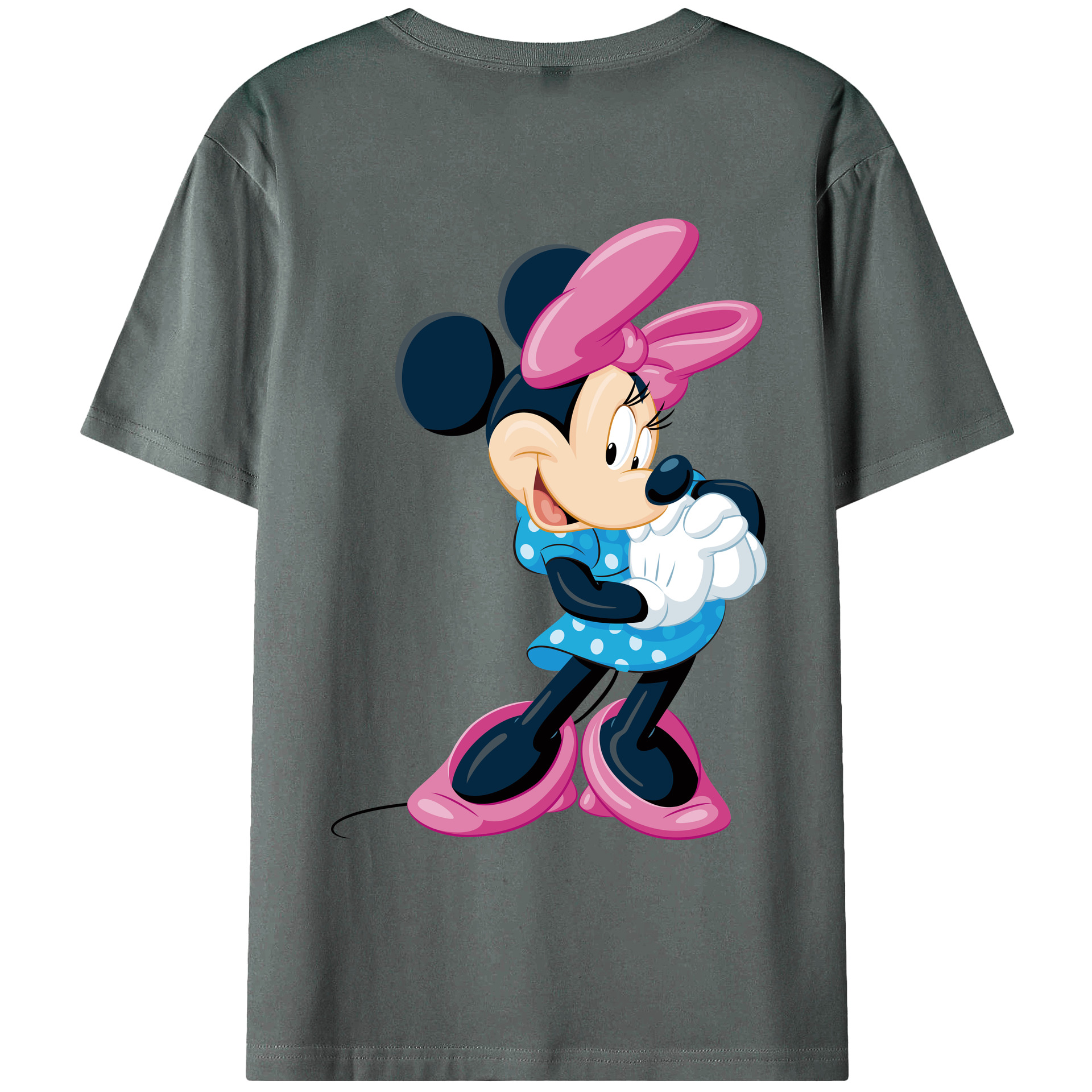 ミッキーマウス Mickey Mouse 綿100％ メンズ半袖Tシャツ（バックプリント） 通気性